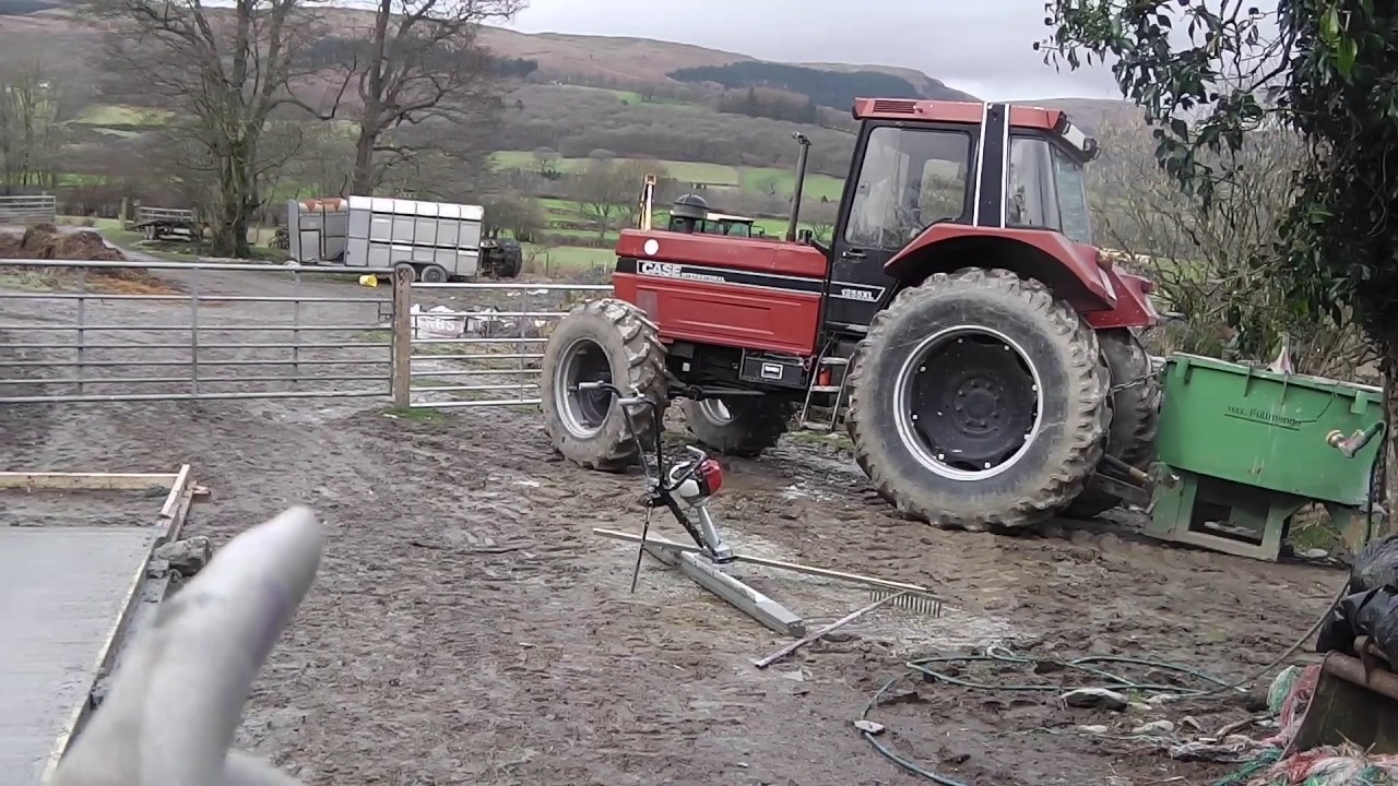 Pan mixing concrete for the farmyard