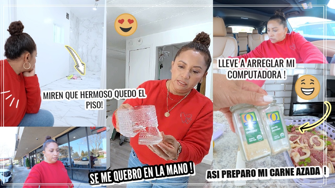 MIREN QUE HERMOSO QUEDO EL PISO 😍ASI PREPARO MI CARNE AZADA|SE ME DESCOMPUSO MI COMPUTADORA 😩