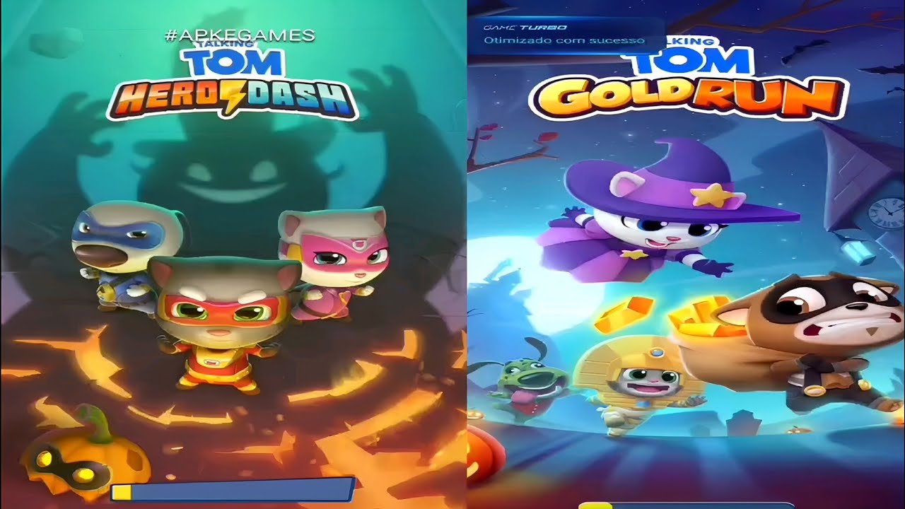 Talking Tom Hero Dash vs Talking Tom Gold Run Halloween Gameplay Android ios