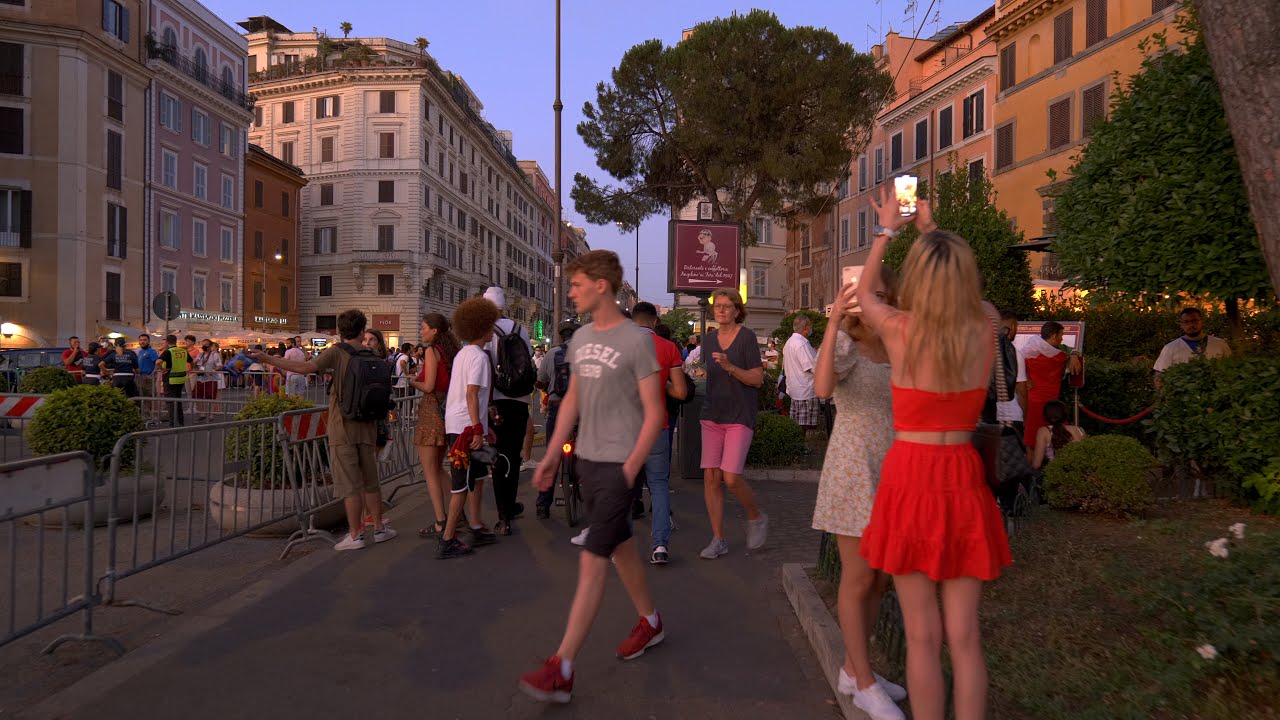 [4K HDR] Walk around Via dei Fori Imperiali during the final of Euro 2020 | Rome, Italy | Slow TV
