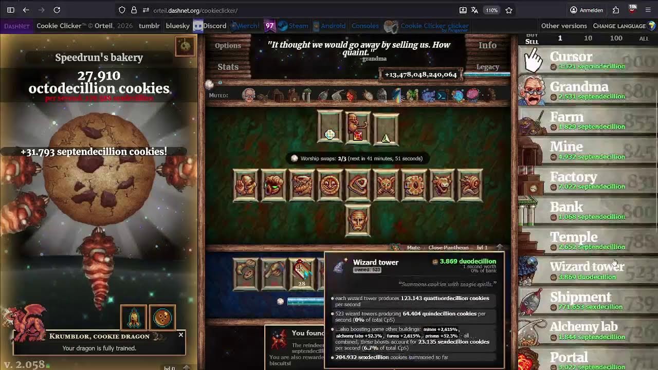 Speedrunning Cookie Clicker Endgame(Comp rules)-Day3 Part 2