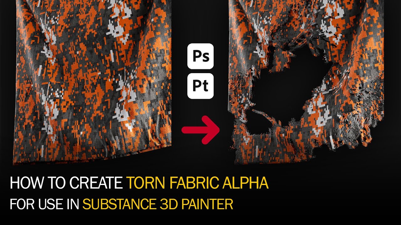How To Create Torn Fabric Alpha / For Use in #substancepainter
