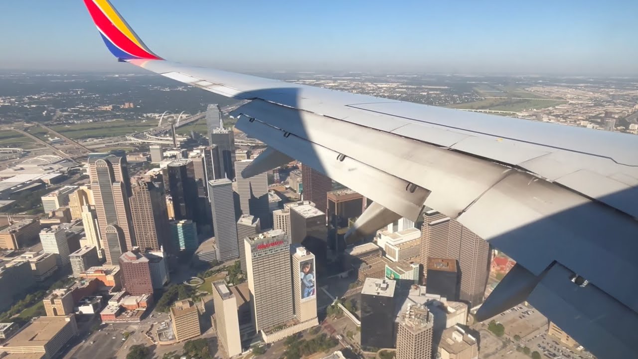 Take off and landing, flight Houston to Dallas