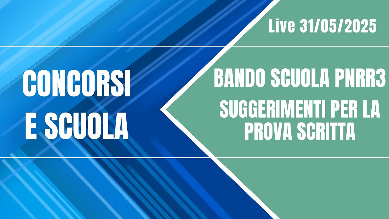 Bando scuola PNRR3: suggerimenti per la prova scritta