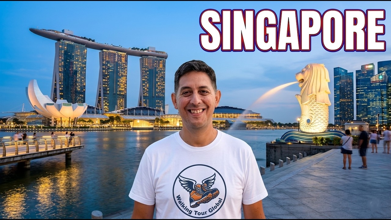Singapore 4K Walking Tour: Marina Bay el recorrido a pie es Increíble 🇸🇬
