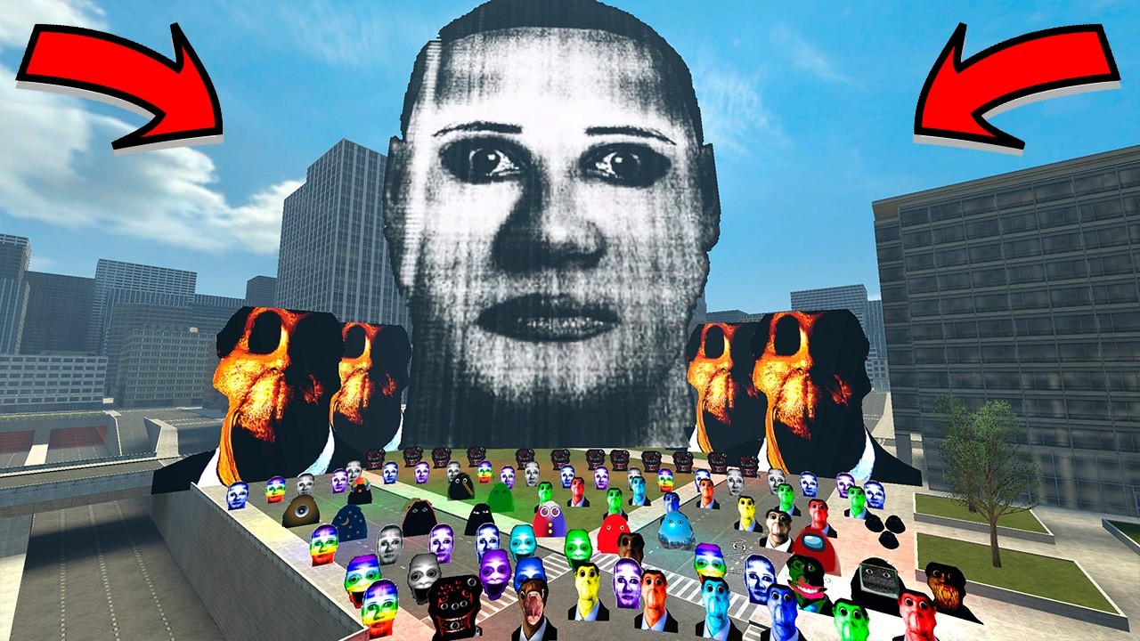 Big Rainbow Selena Deldago Family and Obunga Family & Rosalia Bizcochito Nextbot in Gmod