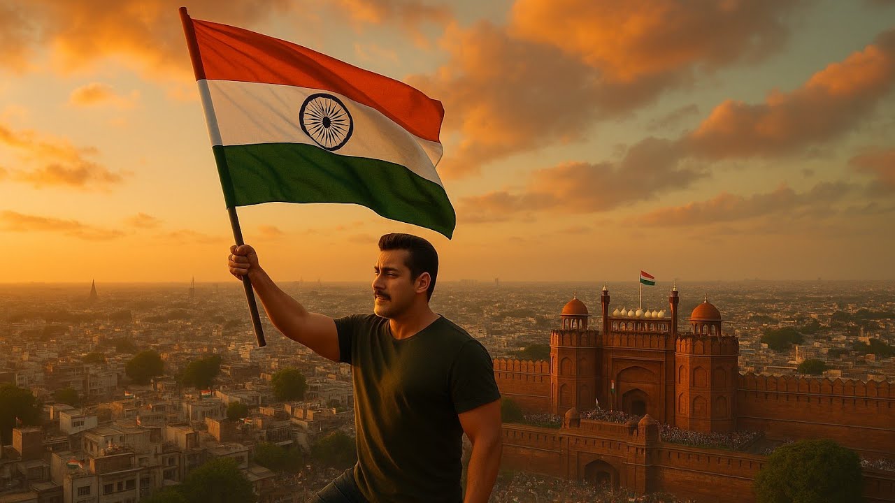 Salman Khan waving the Indian Flag on the hill in front of Red Fort | Free Video| NCS Helping Editor