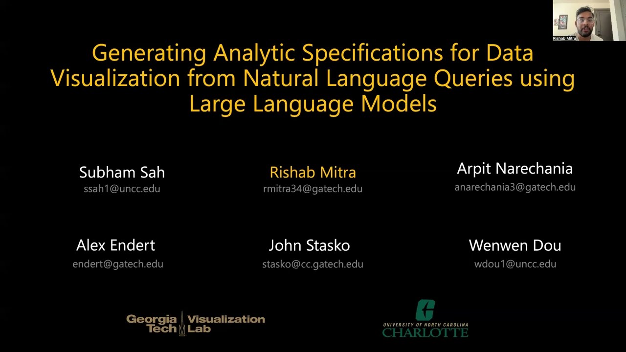 Generating Analytic Specifications for Visualizations from NL using LLM | NL4DV | Talk | IEEE VIS'24