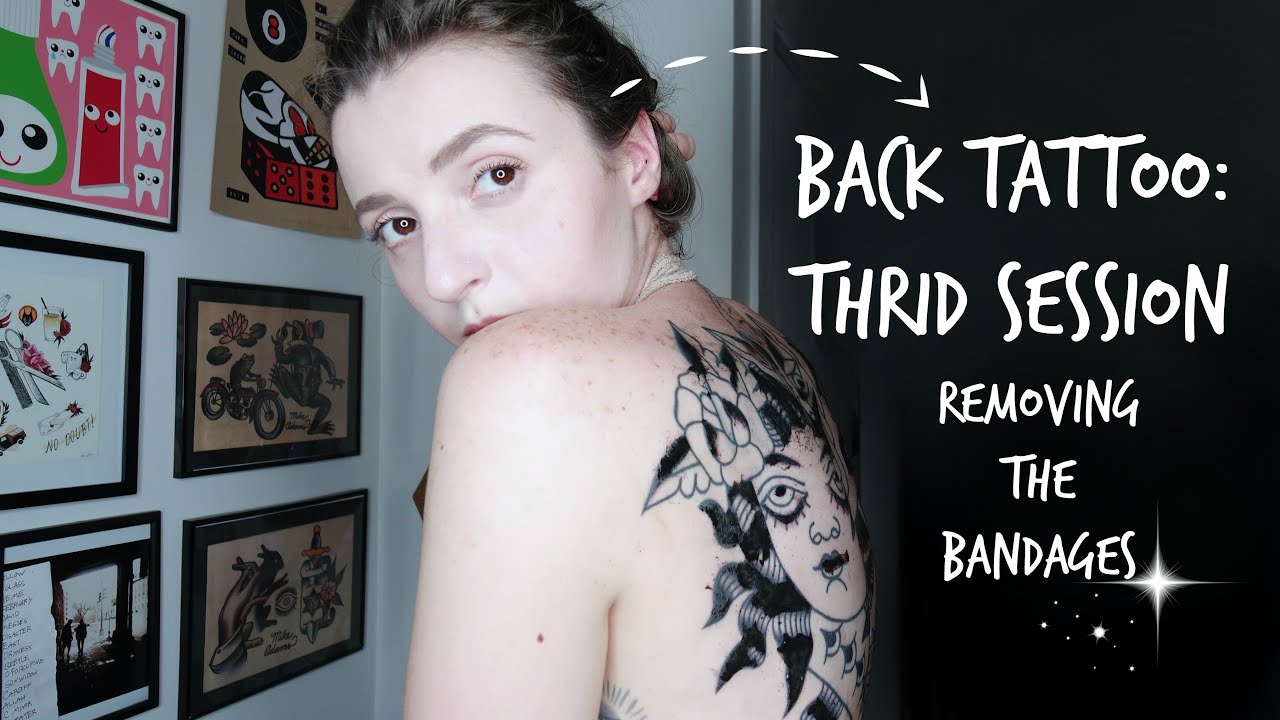 Tattoo Talk Tuesday! Removing the bandages! 3rd Back Tattoo Session!