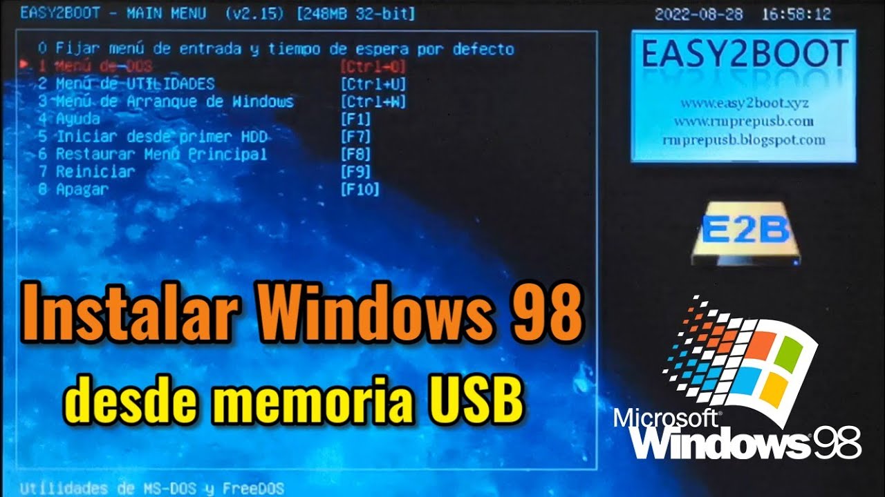 Instalar Windows 98 desde una unidad USB en un PC retro mediante Easy2Boot, paso a paso