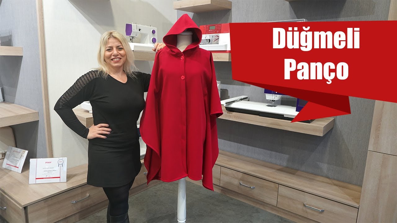 Düğmeli Panço Dikimi -  Buttoned Poncho