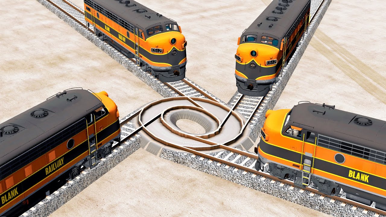 Train vs Trains: Deadly Crossroad – BeamNG.Drive