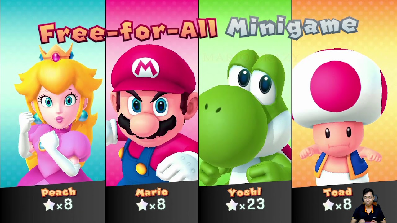 Mario Party 10 Custom Maps - Peach vs Mario vs Toad vs Yoshi
