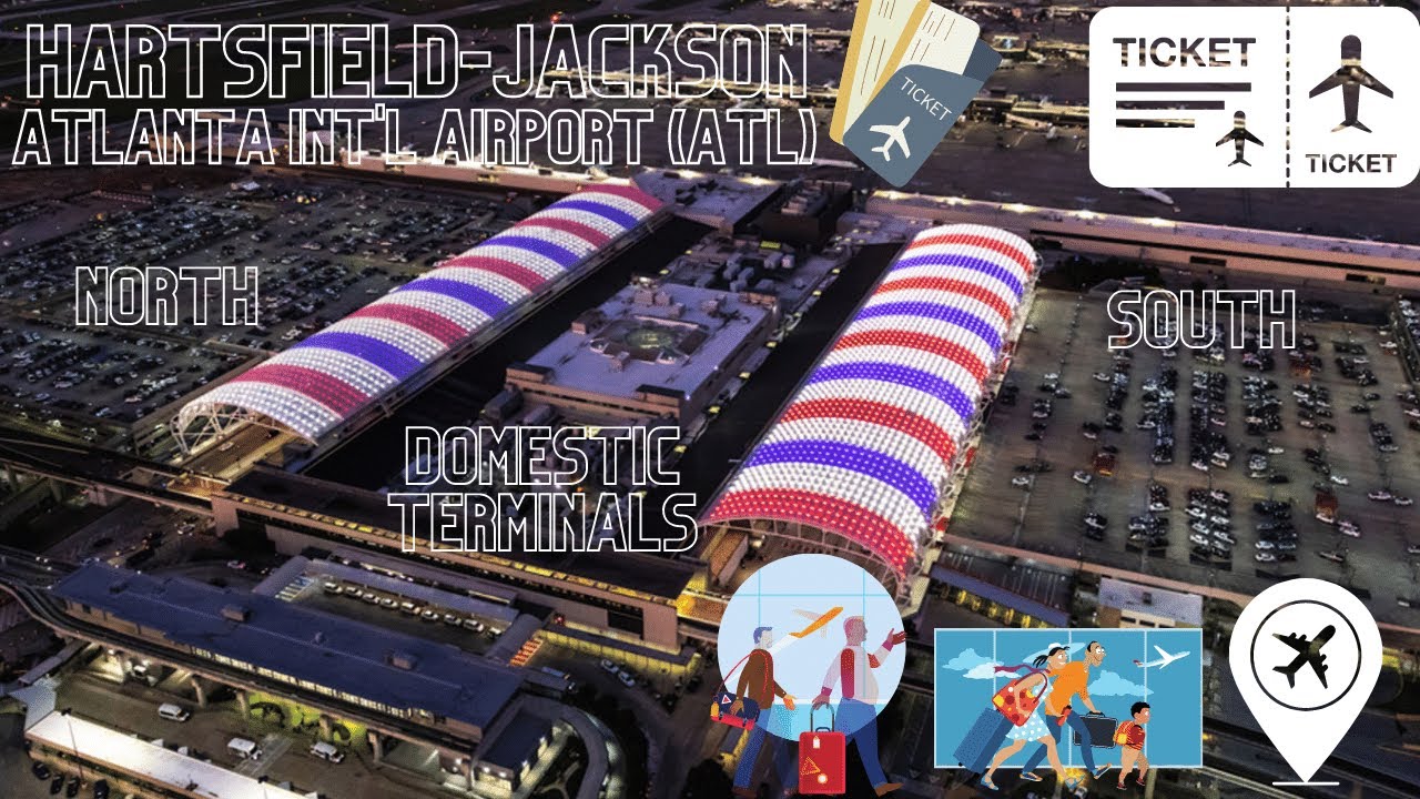 HARTSFIELD-JACKSON ATLANTA INT'L AIRPORT (ATL) NORTH AND SOUTH DOMESTIC TERMINALS WALKING TOUR.EP#3