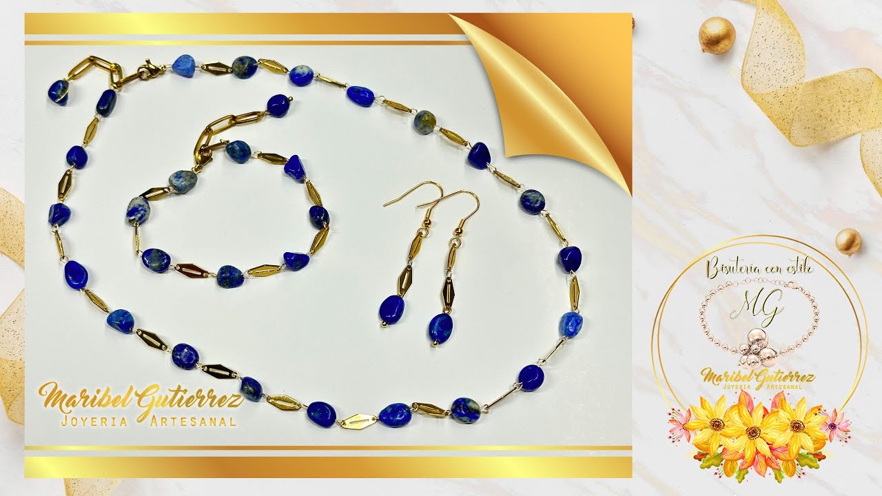 Juego de Collar Arete y Pulsera en Alambrismo con Piedra Natural 📿 | ALAMBRISMO