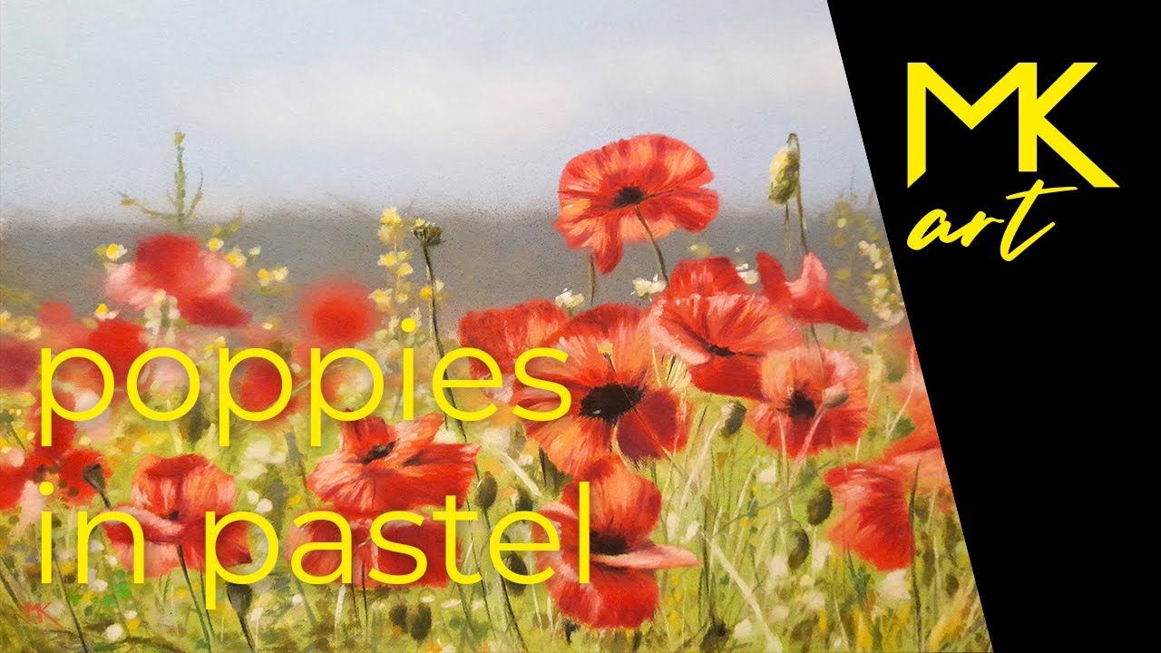 How i paint poppies in pastel | Wie ich Mohnblumen mit Pastellkreiden male