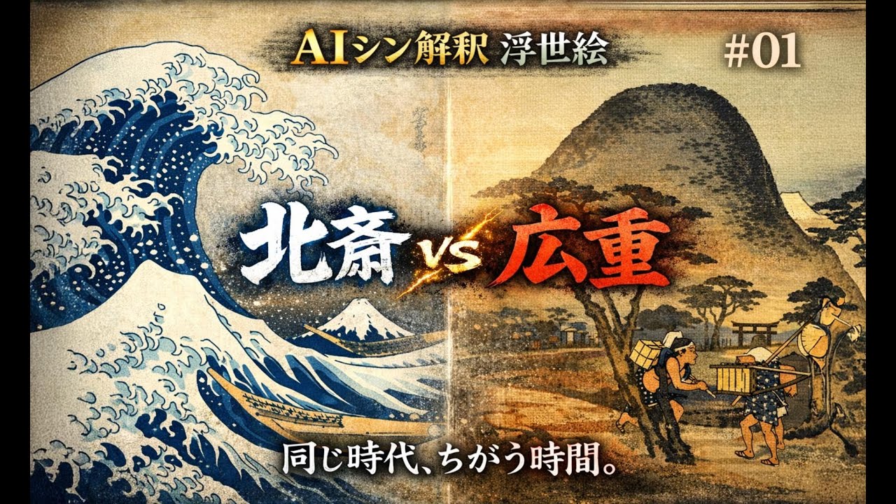 AIシン解釈浮世絵01「北齋vs広重」ーー同じ時代、違う時間