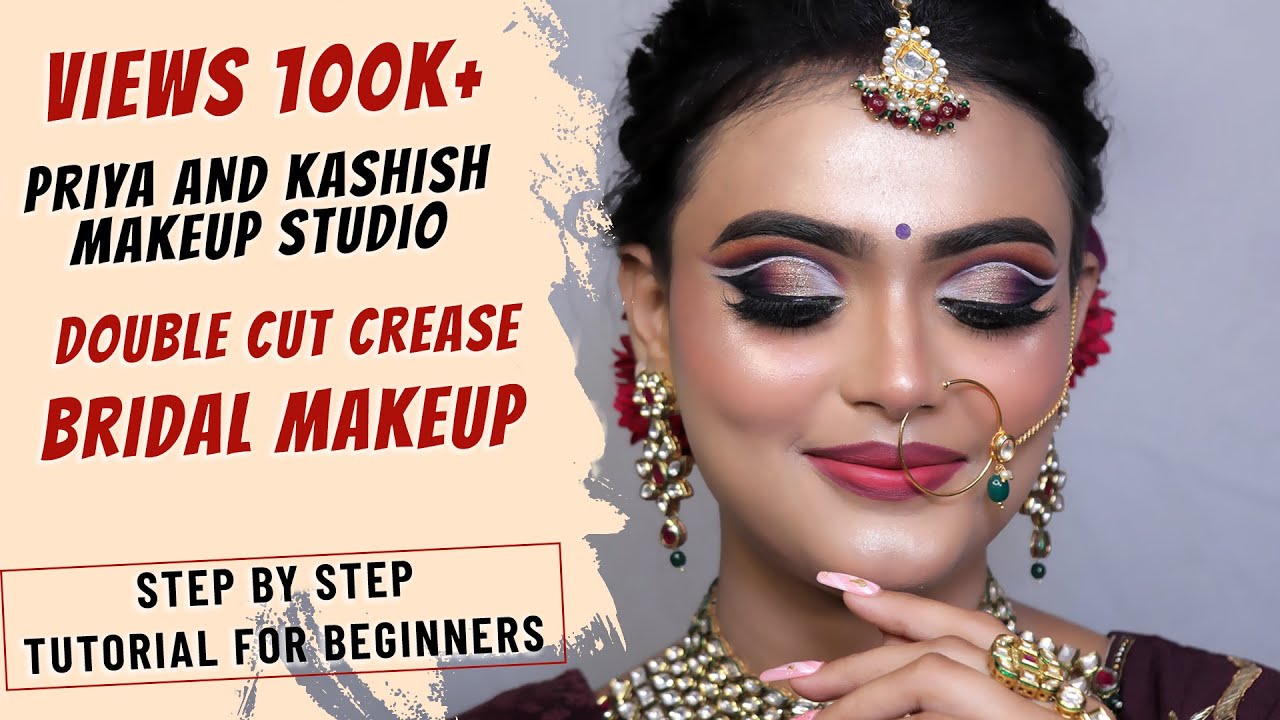 Double Cut Crease |  Bridal Makeup Step by Step | MAKEUP TUTORIAL 4 BEGINNERS | @pkmakeupstudio​