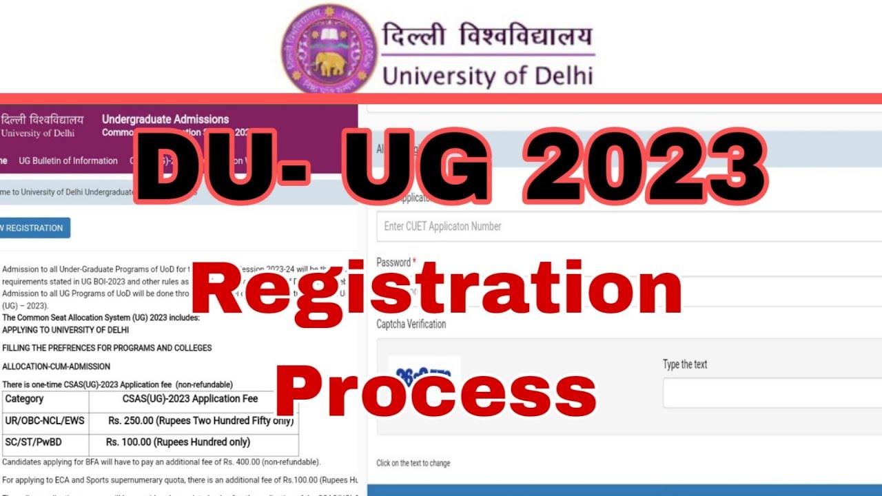 DU CSAS PORTAL 2023 | Registration Details