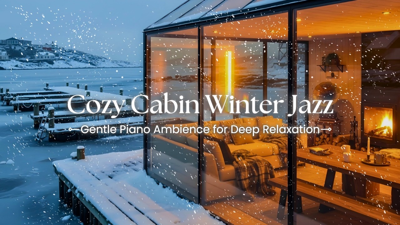 Winter Jazz Piano 2026 🌨️ Peaceful Snowfall Cabin Relaxing Vibes