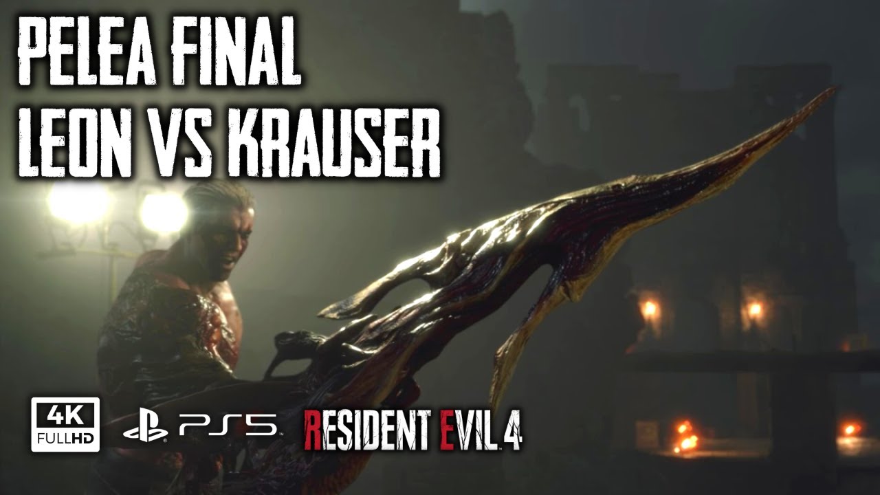 PELEA FINAL Leon vs Krauser Pelea Completa Resident Evil 4 Remake