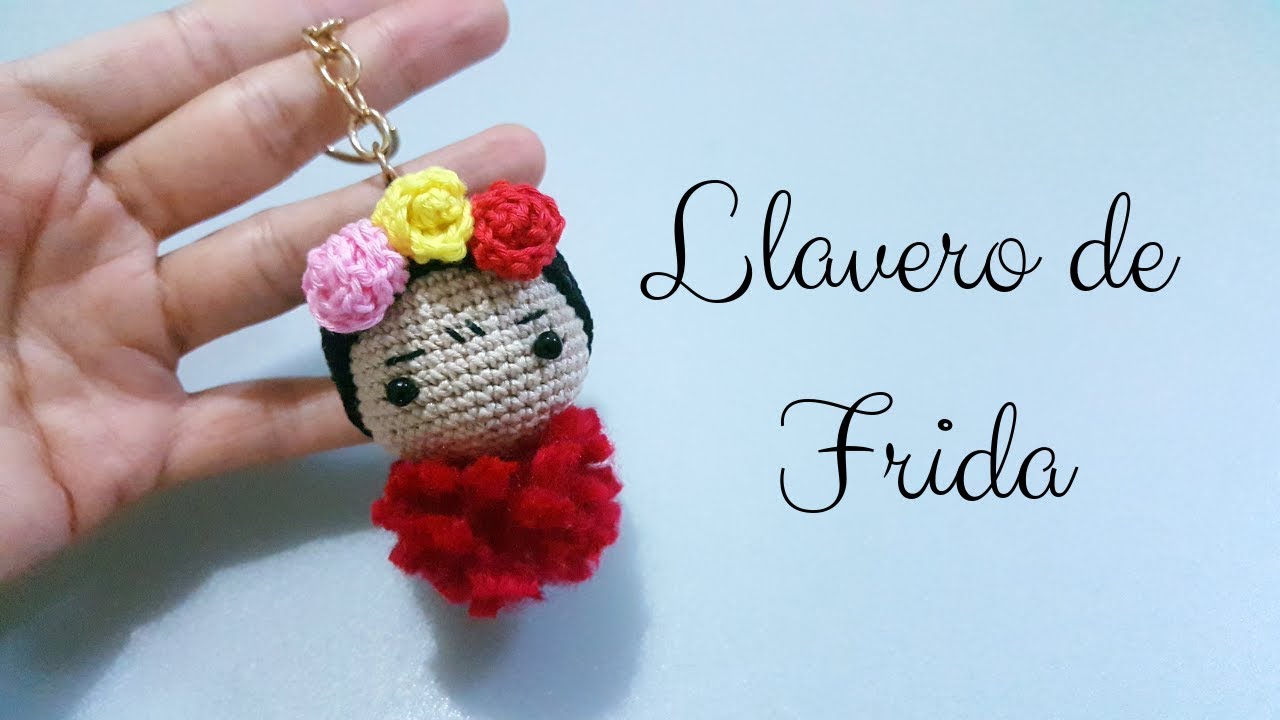 Como tejer un llavero de FRIDA AMIGURUMI a CROCHET PASO A PASO