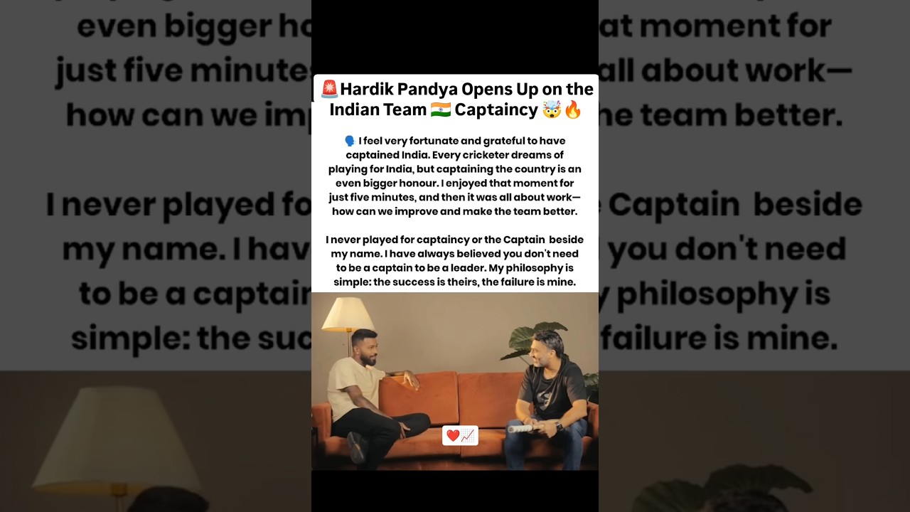 🚨 Hardik Pandya BREAKS SILENCE on Team India Captaincy! 😱🤯 #trending #shorts #viral #explore #fyp