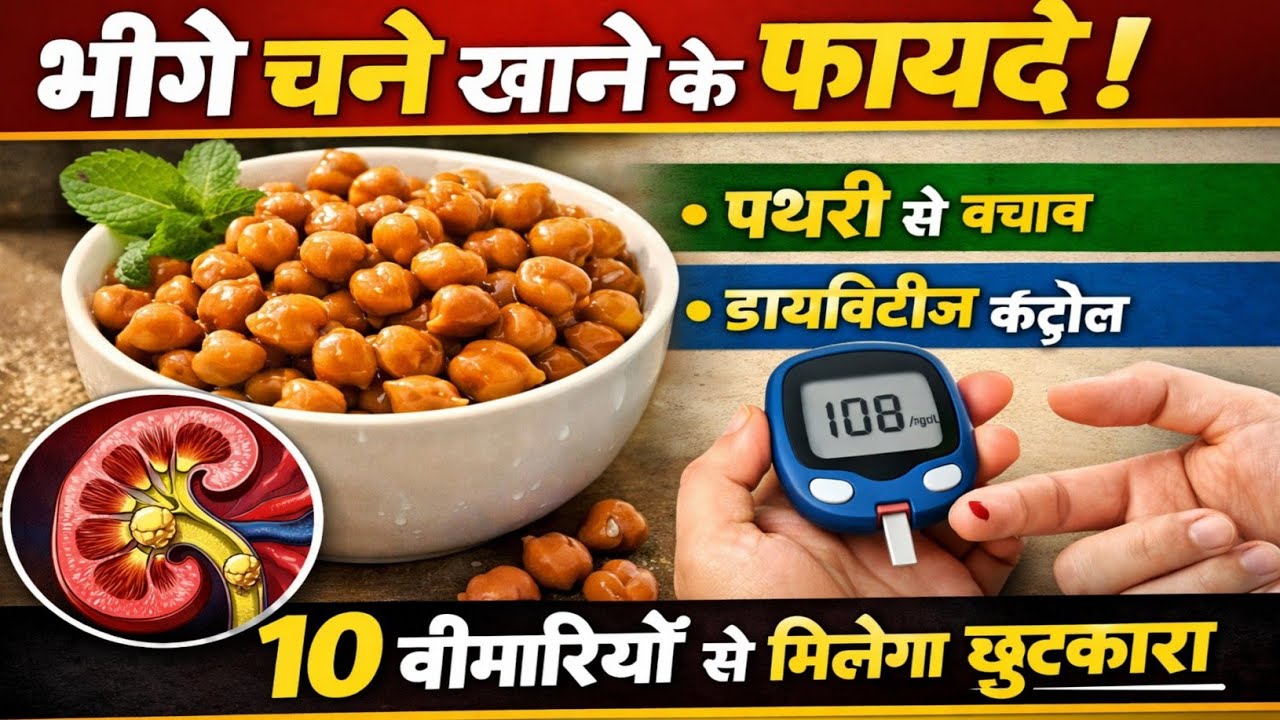 भीगे चने खाने के फायदे | Health Benefits Of Eating Chana | पथरी, Diabetes जैसे 8 रोगों से होगा बचाव