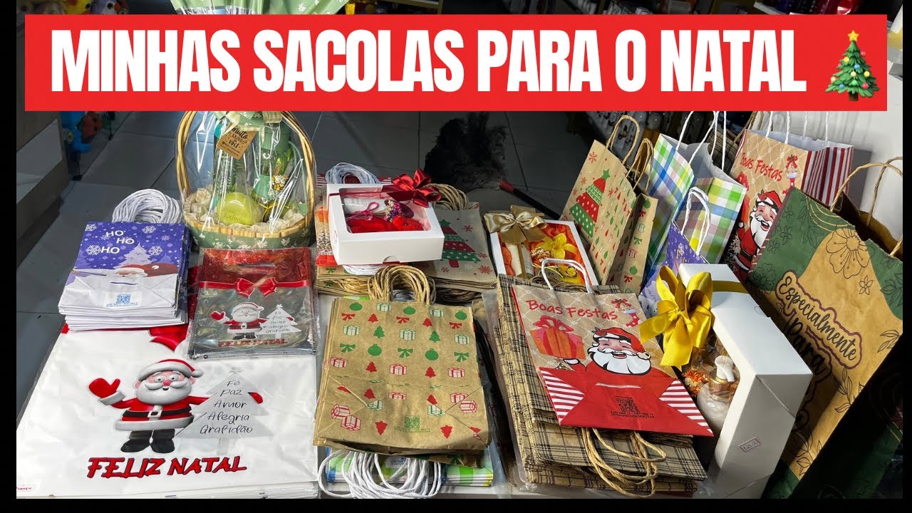 MINHAS SACOLAS PARA O NATAL, TAMANHOS E ESTAMPAS.