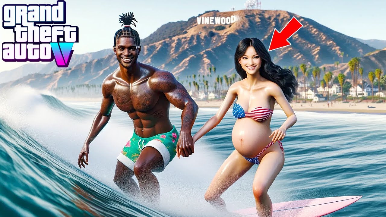 😍Franklin & His Pregnant Girlfriend Mia's Beach Date-GTA 5 Real Life Mod Remastered Season 2