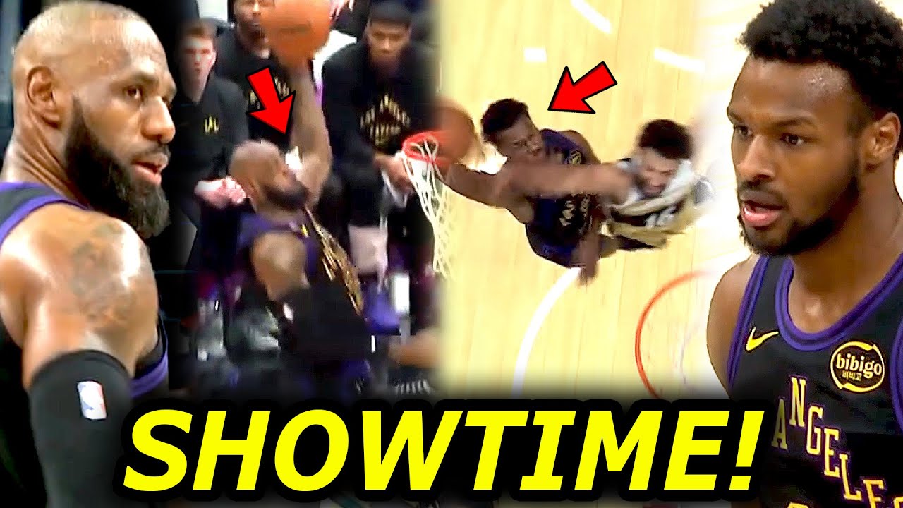 NEW NBA RECORD! Showtime ang mag-ama nagpa dunk party, hype ang crowd kay Bronny!