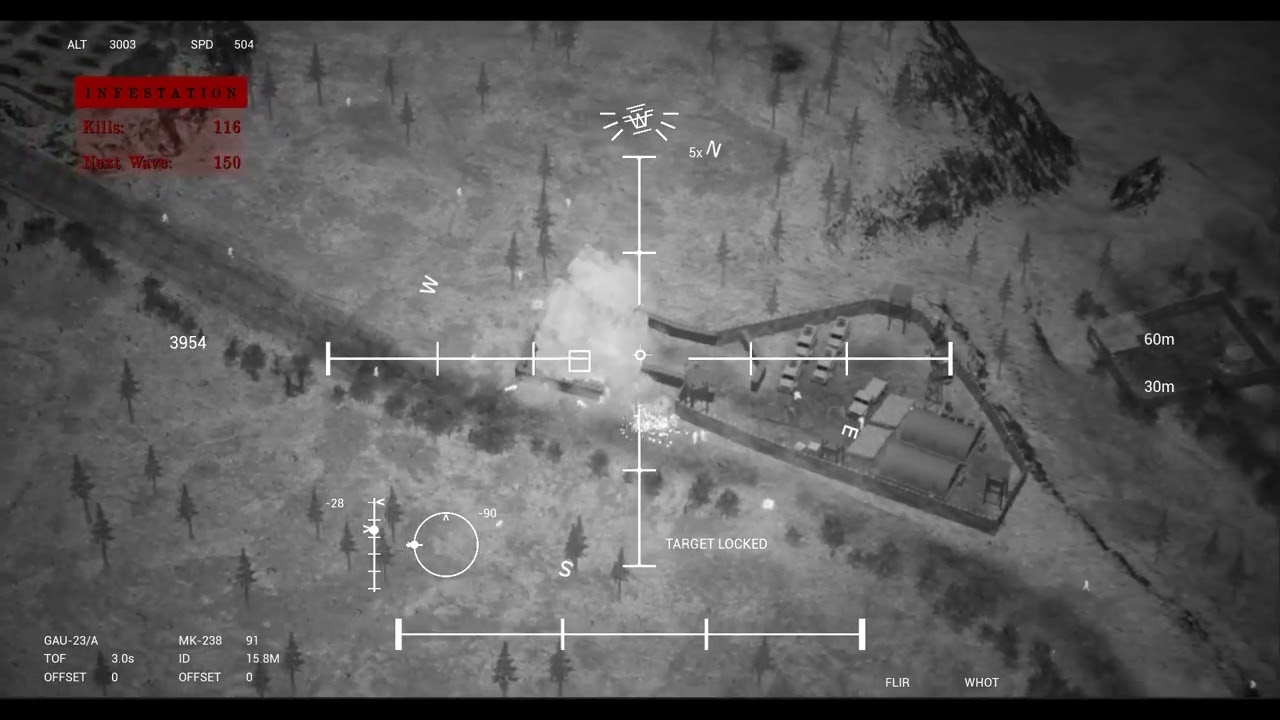 AC130 Gunship Game - Snippet of Infestation Gameplay