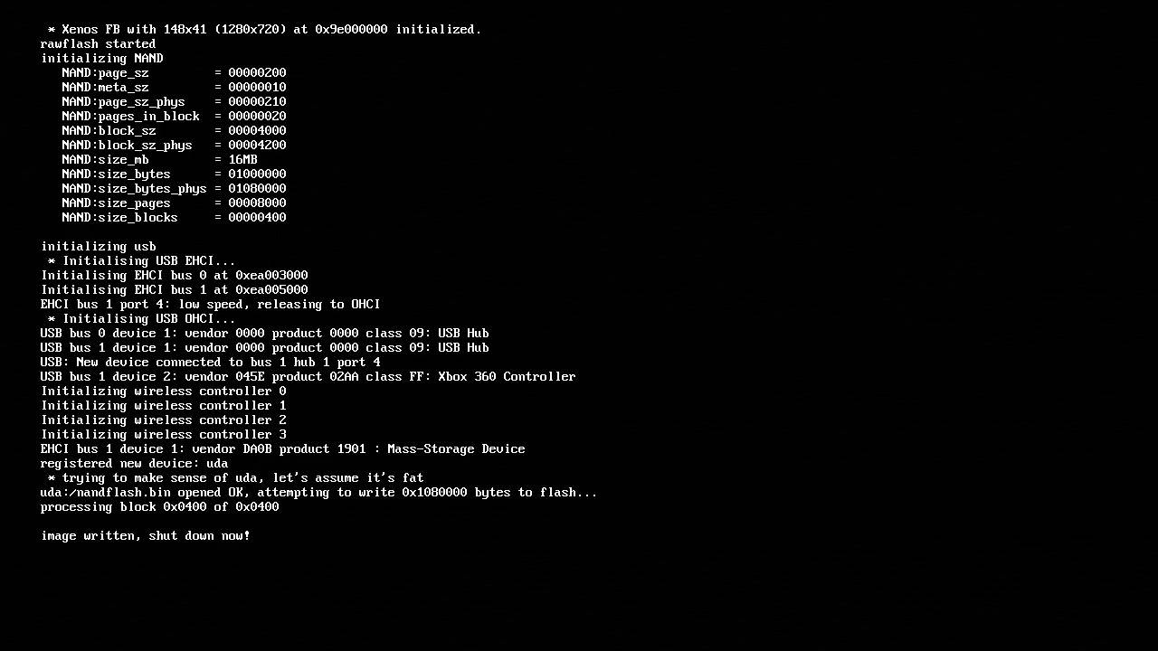 Xell - bootloader for xbox 360 : update NAND
