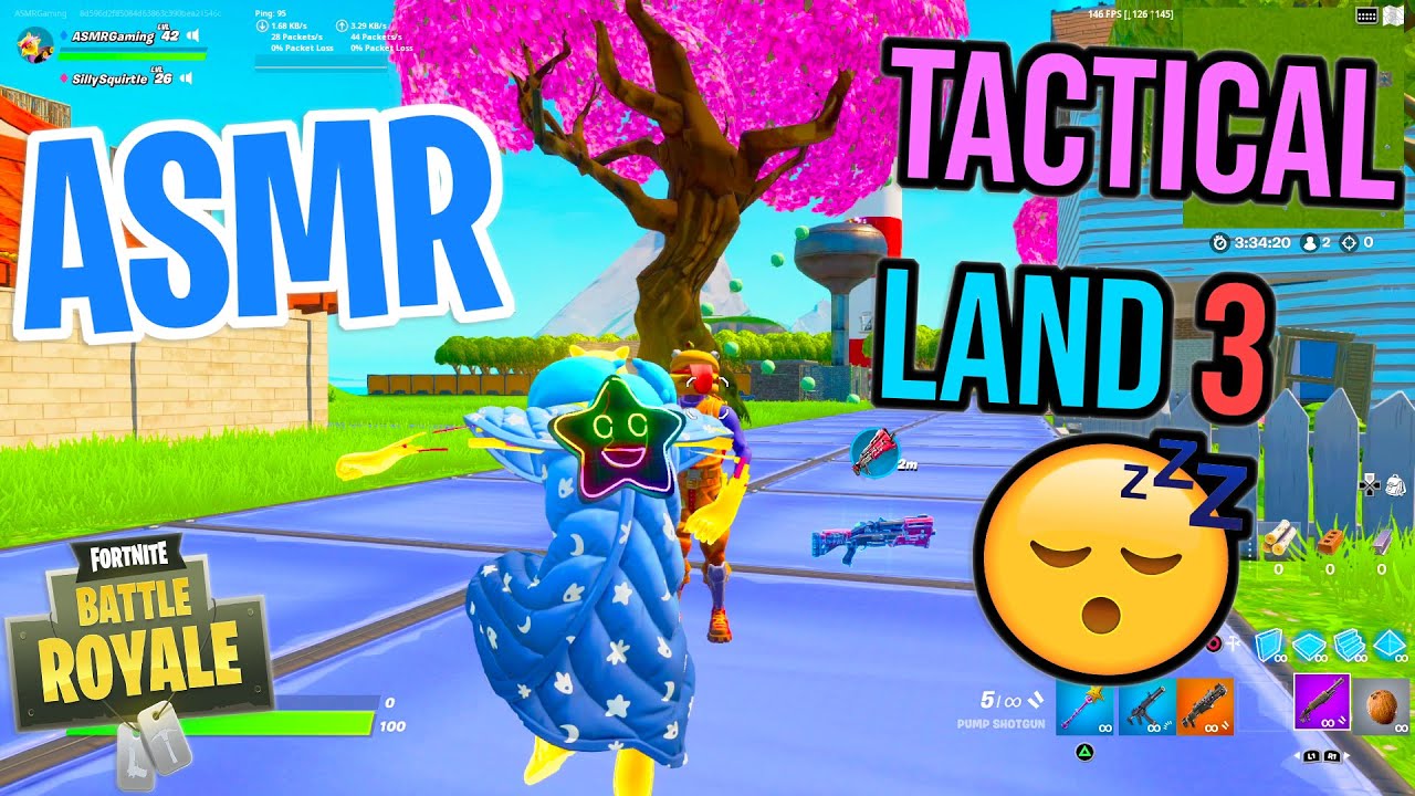 ASMR Gaming 😴 Fortnite Tactical Land 3 Relaxing Mouth Sounds 🎮🎧 Repetitive Whispering + Controller 💤