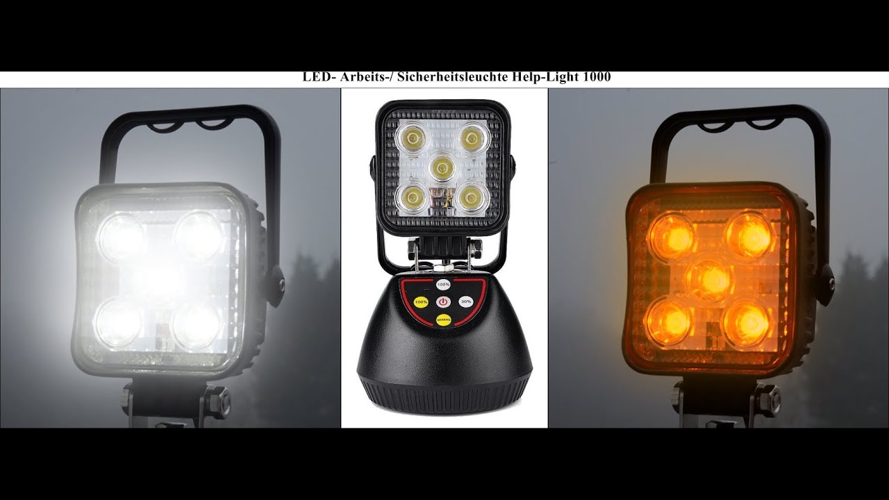 Help-Light 1000 Warnleuchte Arbeitsscheinwerfer Blitzleuchte Pannenleuchte  Schnelleinsatzleuchte