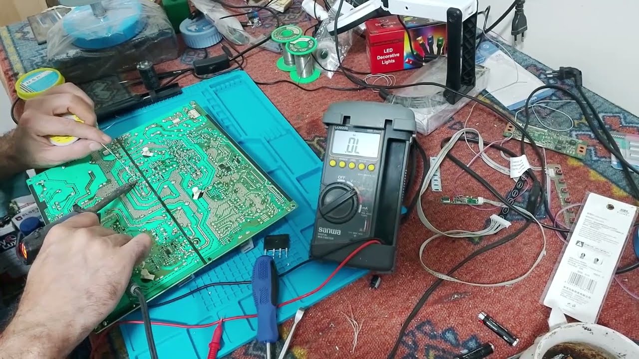 اصلحت كارت بور قديم  بالغصب شاشة ال جى How to fix powre  LG-42LB9R