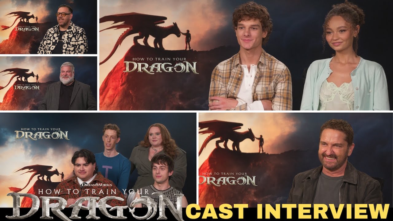 How to Train Your Dragon Live Action Interview | Mason Thames, Nico Parker & Gerard Butler