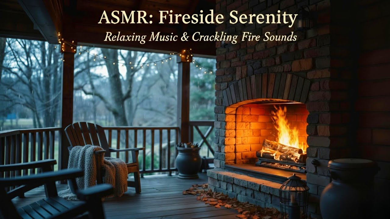 Fireside Serenity | Relaxing Music & Crackling Fire Sounds | ​​Unwind with ASMR | Fireplace Sounds