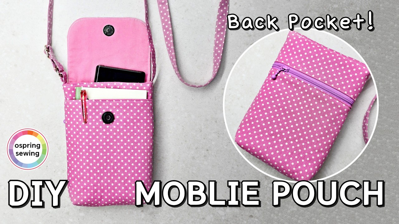 How to make a Cell Phone Crossbody Bag | Easy DIY Moblie Pouch | Sewing Tutorial 🥰