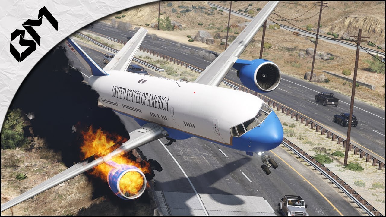 GTA 5 - AIR CRASH - Atterrissage D'URGENCE sur L'AUTOROUTE | Flight Simulator