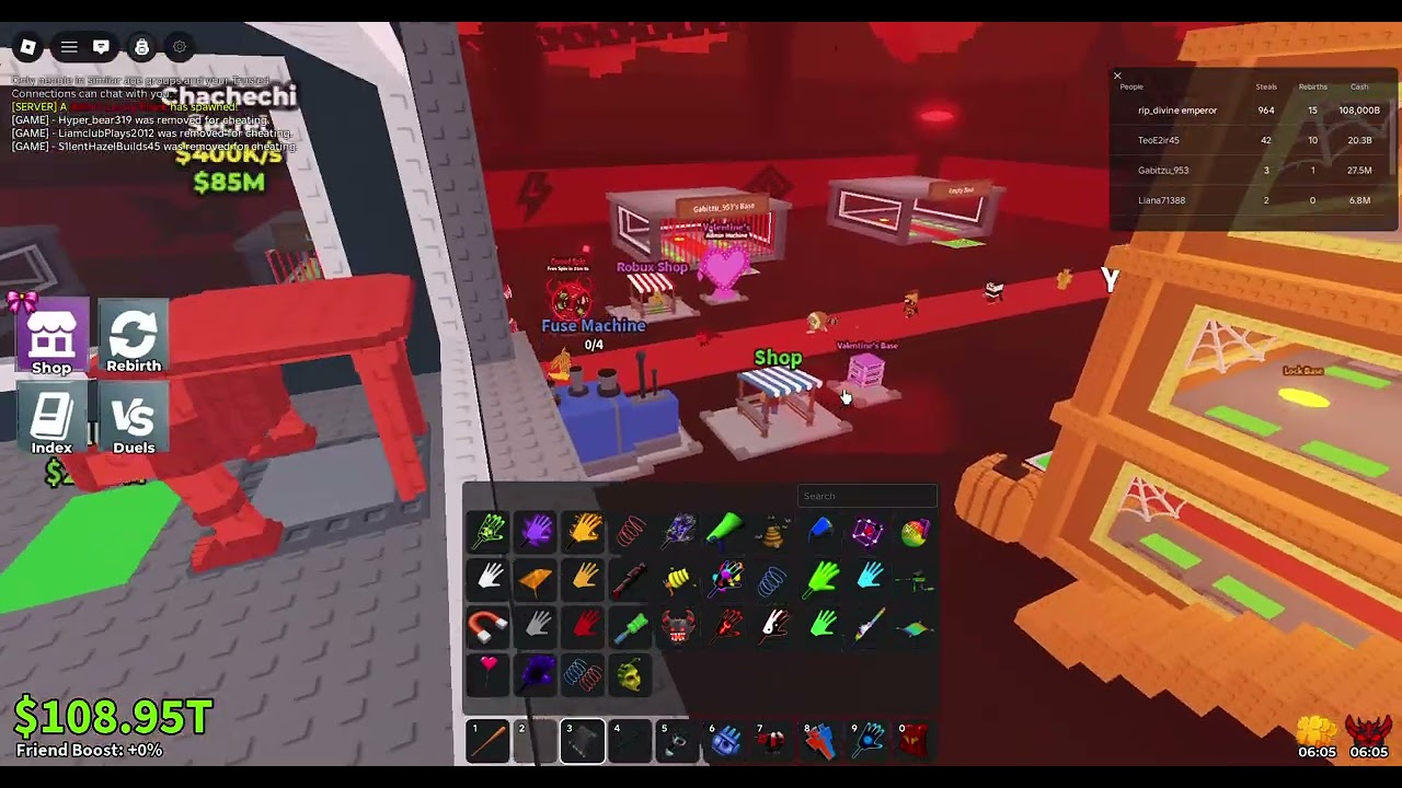 going to noob servers to see what kids do  in steal a brainrot...