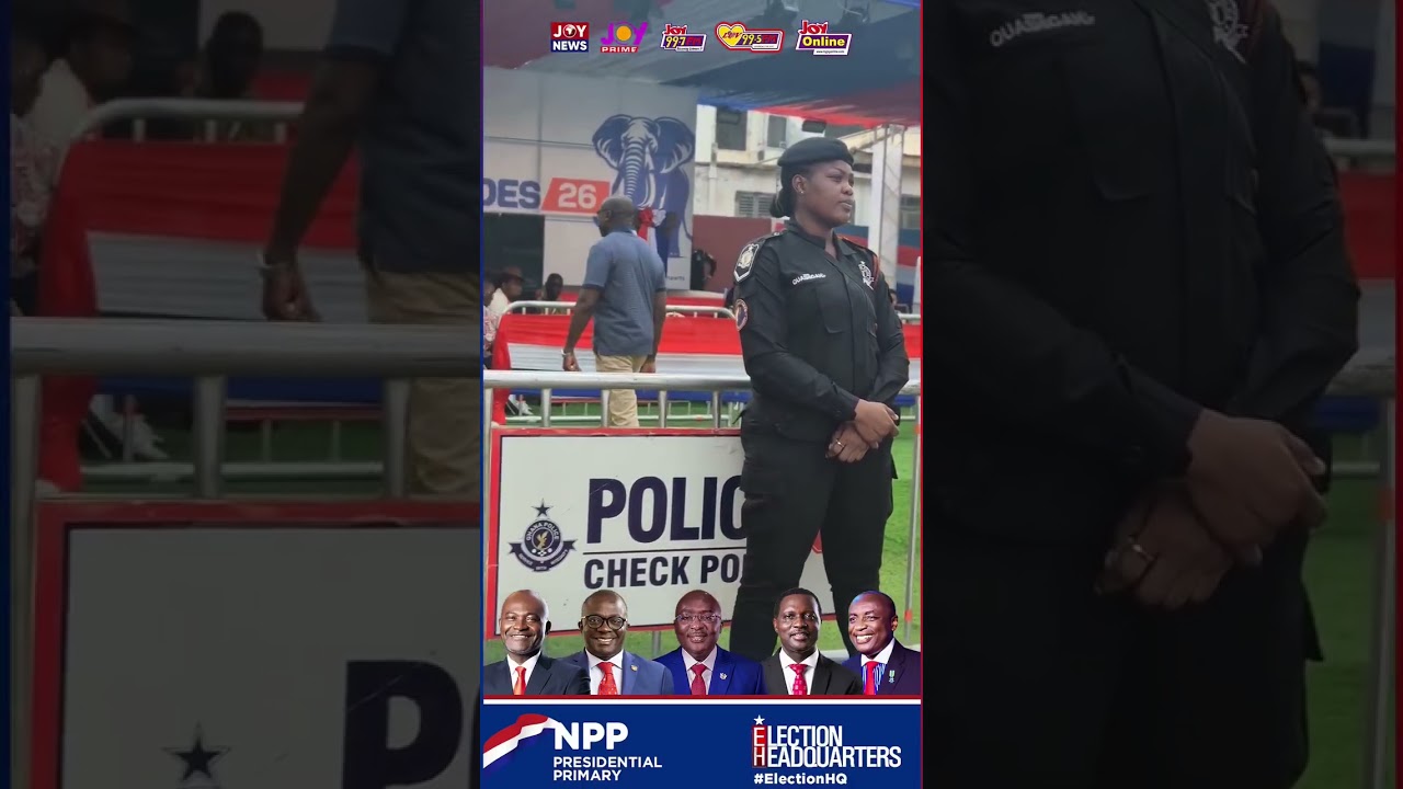Gary Nimako Marfo arrives at the HQ to cast his vote as the Presidential Primaries continues