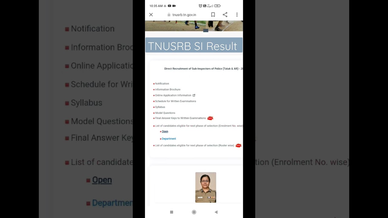 TNUSRB SI Result out...Check in Official Website #tnusrb #SI