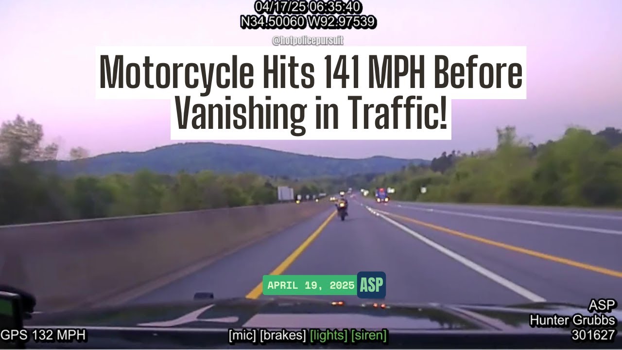 Motorcycle Bolts Through Early Morning Traffic at Over 140 MPH | Trooper Grubbs in Pursuit