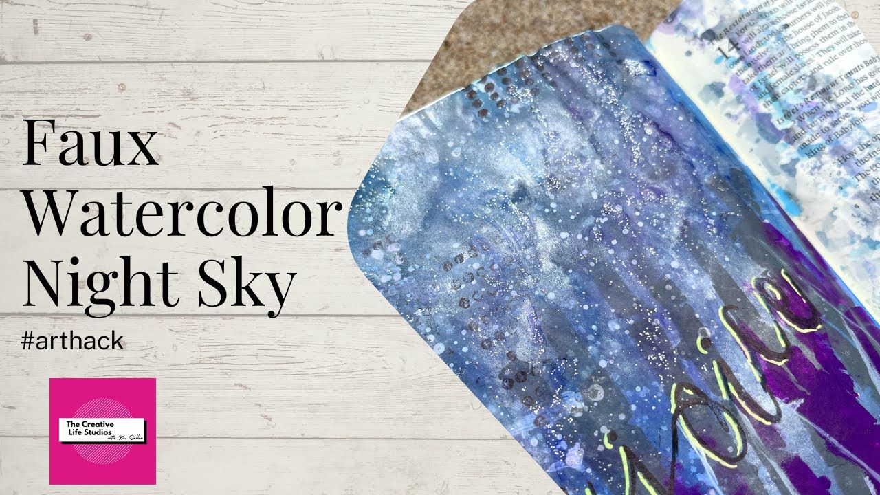 Faux Watercolor Night Sky
