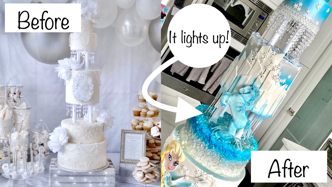 How to Make a 6 Tiered $1900 Frozen Cake | Fondant Frozen 2 Nokk | How to Repurpose a Display Cake