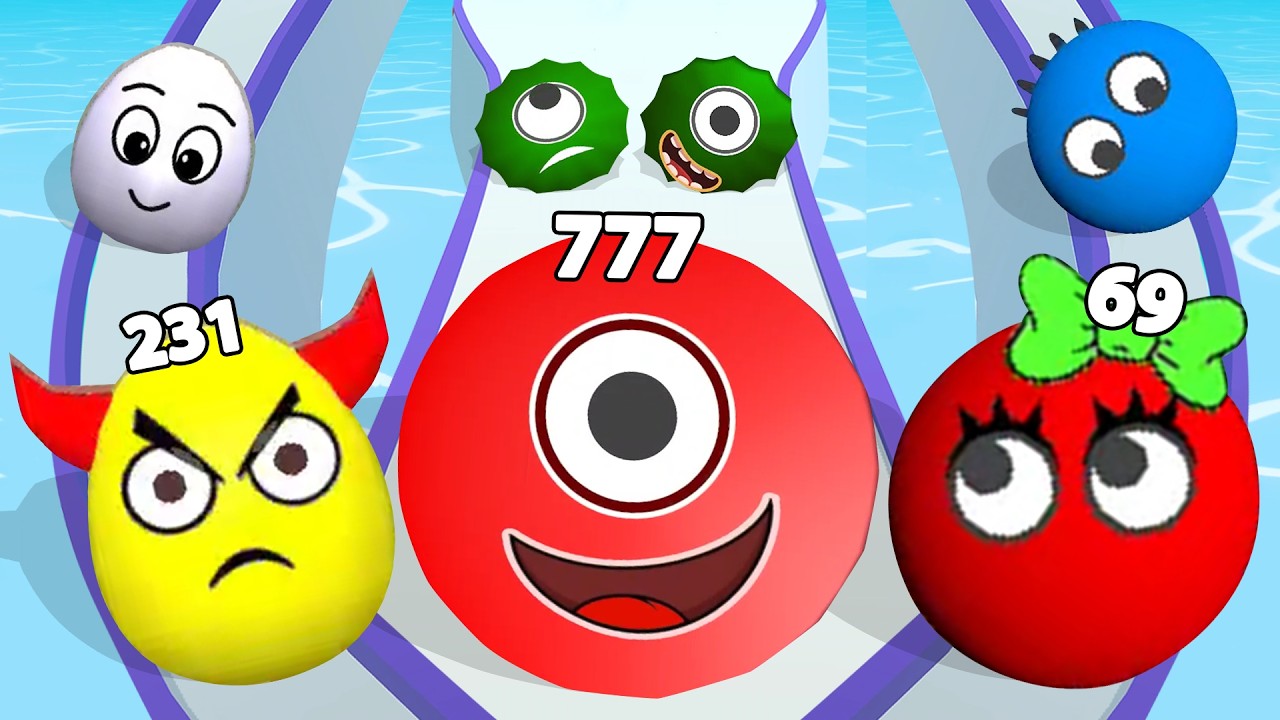 EGG BALLS (vs) HUNGRY BALLS (vs) LOVE BALLS - Satisfying ASMR Gameplay! Draw To Smart, Sand Games.