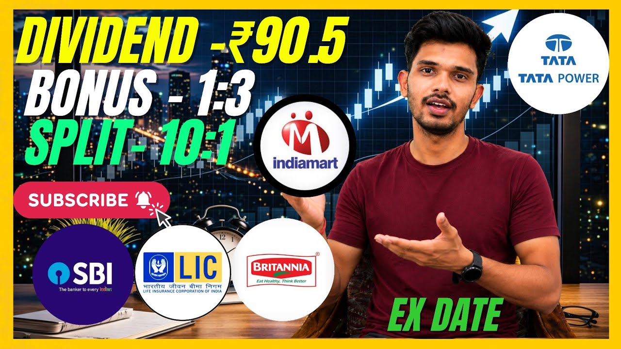 SBI | Britannia | Tata Power | LIC Stocks Declared BIG Dividend+Bonus +Split | Ex-Date 