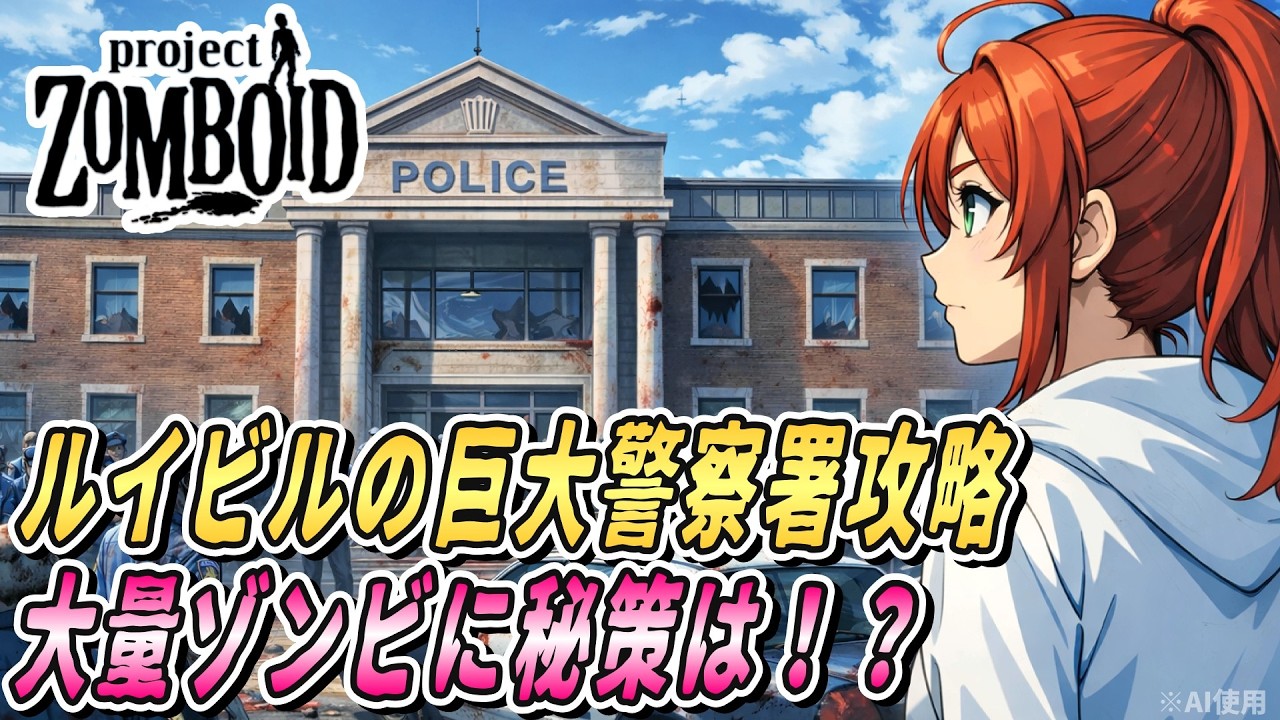 【Project Zomboid】巨大警察署攻略～今日こそ警察署内に入りたい！【ルイビル編 / Louisville】#43