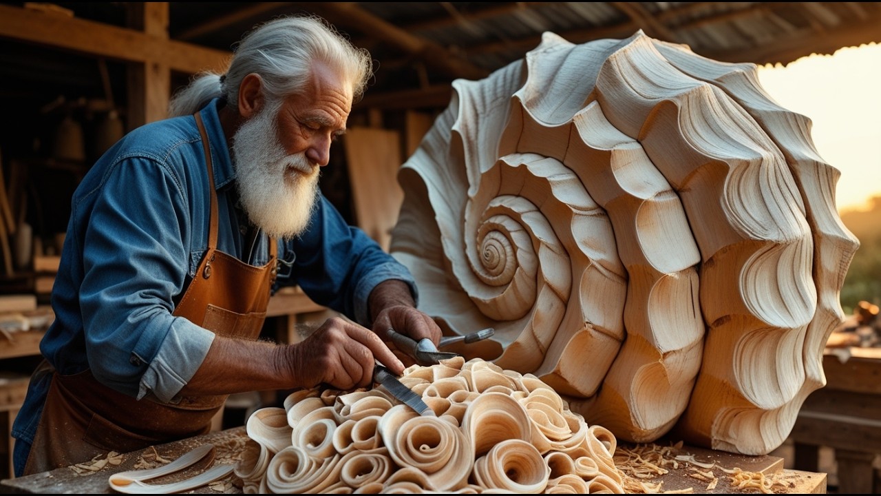 Watch And You Will Be Amazed: 70-Year-Old Carpenter Creates a Table Inspired by Sea Snails